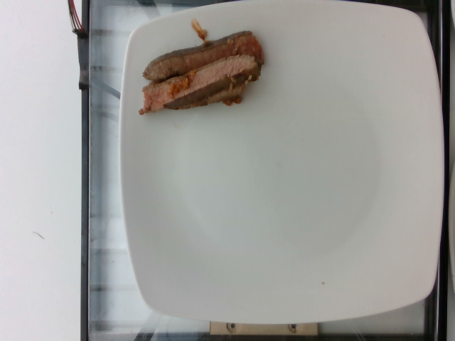 Nutrition5k reference photo: Small steak plate.